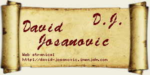 David Jošanović vizit kartica